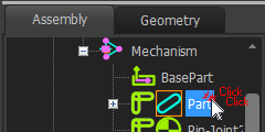 Double-Click Part in Assembly-Tree