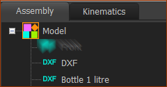 DXF-Elements in the Assembly-Tree