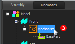 Click Mechanism in the Assembly-Tree