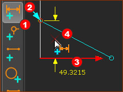 Select Point and X-axis to add a dimension