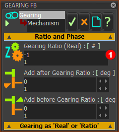 Gearing FB dialog > Gearing-Ratio
