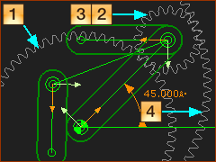 Gear-Pair 1 [1,2] and Gear-Parr 2 [3,4]
