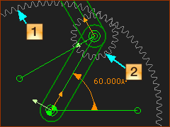 Epicyclick Gear-Pair ; Z1=100 ; Z2=20,  INTERNAL MESH