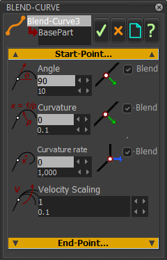 Blend-Curve dialog - default