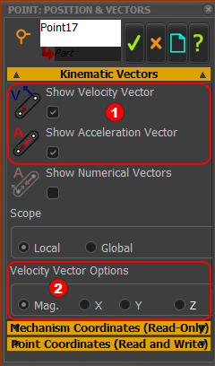 Point Properties dialog