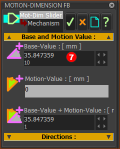Motion-Dimension dialog