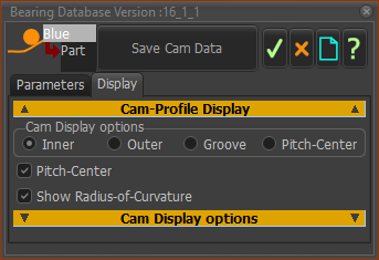 2D-Cam dialog, Display tab