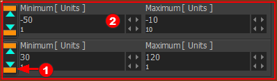 Minimum and Maximum Values to the right of the Min/Max button