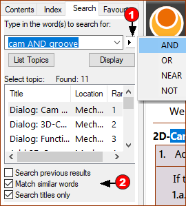Search tab