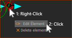 Right-click in the graphic-area