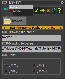 DXF-Element dialog