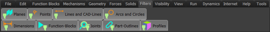 Filter menu (MD17)