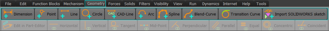 Geometry menu > Geometry elements (MD17)