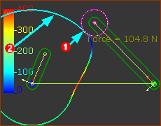 Cams in Graphic Area as 'Cams Contact Force'