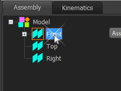 Click a Plane in the Assembly-Tree
