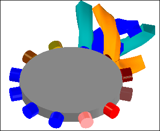 Image of Gloidal Cam (Roller Gear Drive, Fergusen) Cams in MechDesigner