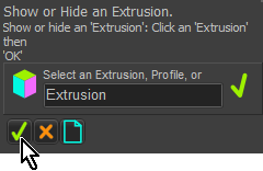 Toggle Visibility of Extrusion