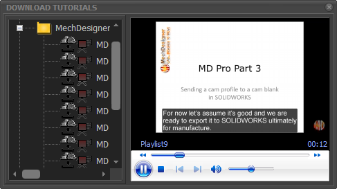 Download Tutorials dialog