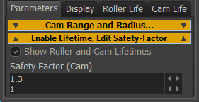 Enable Show Roller and Cam Lifetimes