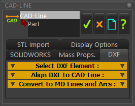 CAD-Line dialog-box: DXF tab