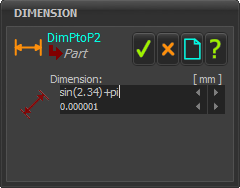 Enter an equation for the dimension