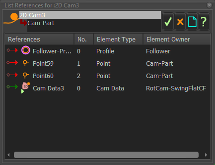 EXAMPLE: Element References for a 2D-Cam