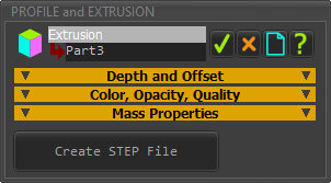 Extrusion dialog