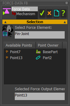 Force-Data dialog