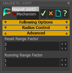 Magnetic-Joiont dialog Advanced parameters