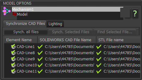 Model Options dialog Model Options dialog