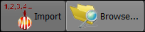Import and Browse buttons