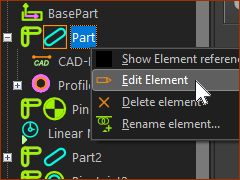 Select a Part in the Assembly-Tree