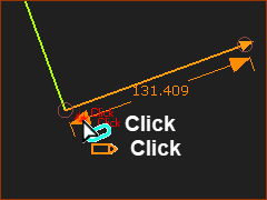 Double-click arrowhead of dimension