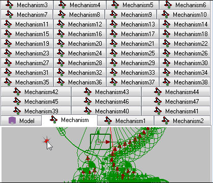 47 Mechanism Editors in one MechDesigner Model