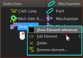 Contextual menu in Selection-Window