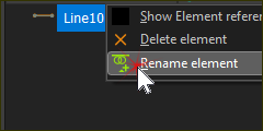 Selection-Window: shortcut menu