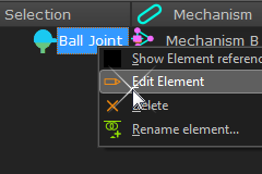 Ball-Joint in the Selection-Window