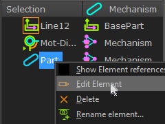 STEP 2 : Right-click the Part element in the Selection-Window,  : Click Edit element