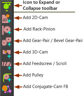 Machine elements toolbar