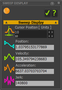 Sweep-Display dialog